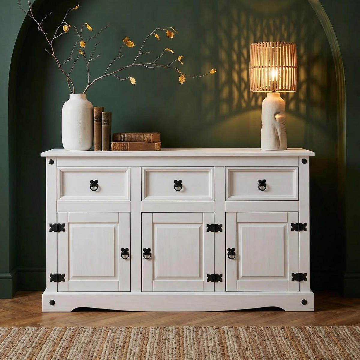 SIDEBOARD RURAL weiß - Weiß, Holz (124/76/40cm) - CARO-Möbel