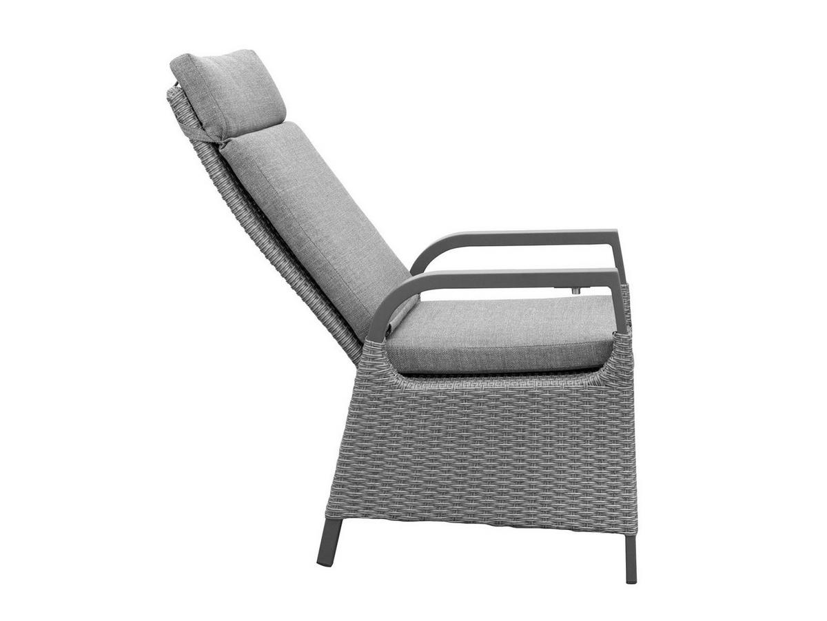 GARTENMÖBEL-SET Georgia 4 Aluminium ausziehbarer Tisch 10x Hochlehner Gartensessel - Anthrazit/Grau, Naturmaterialien - Green Spirit