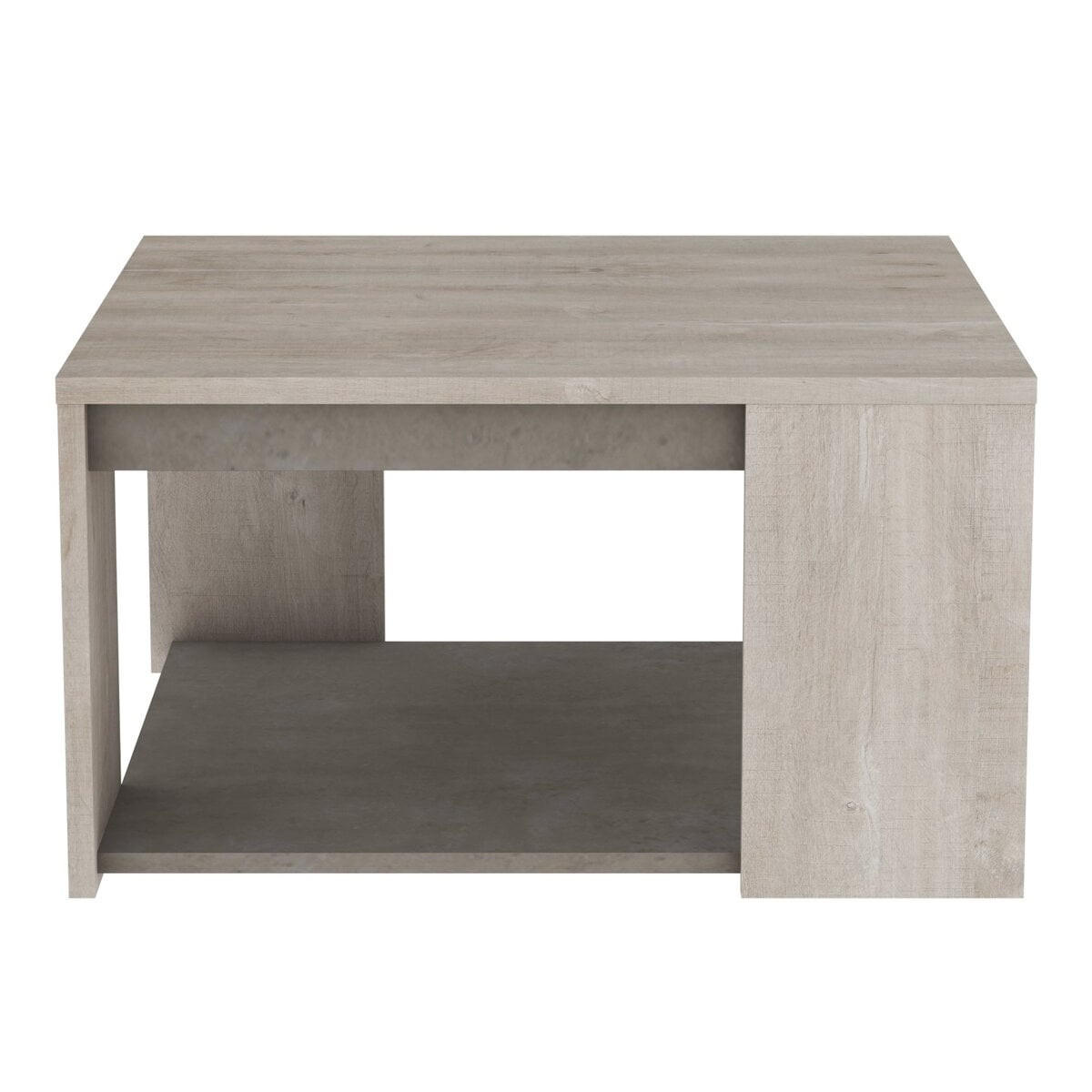 COUCHTISCH Quadratisch L80 cm - Eiche und Beton Dekor - Antibes - Grau, Holzwerkstoff (80/80/44.2cm) - Calicosy