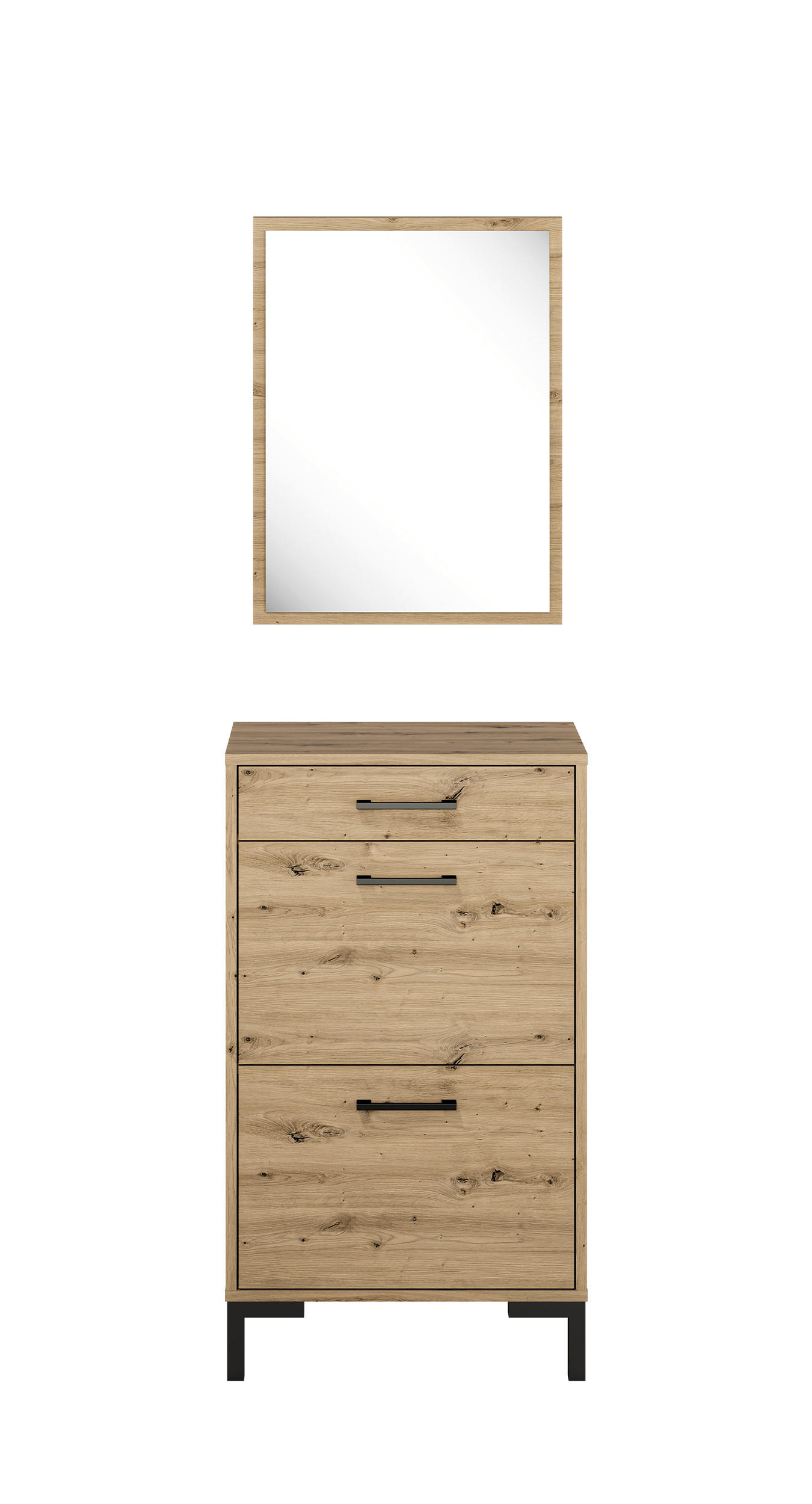GARDEROBE Nevio Artisan Eiche 2-teilig - Eiche Artisan/Braun, Holz/Holzwerkstoff (55/159/34cm) - Feldmann-Wohnen
