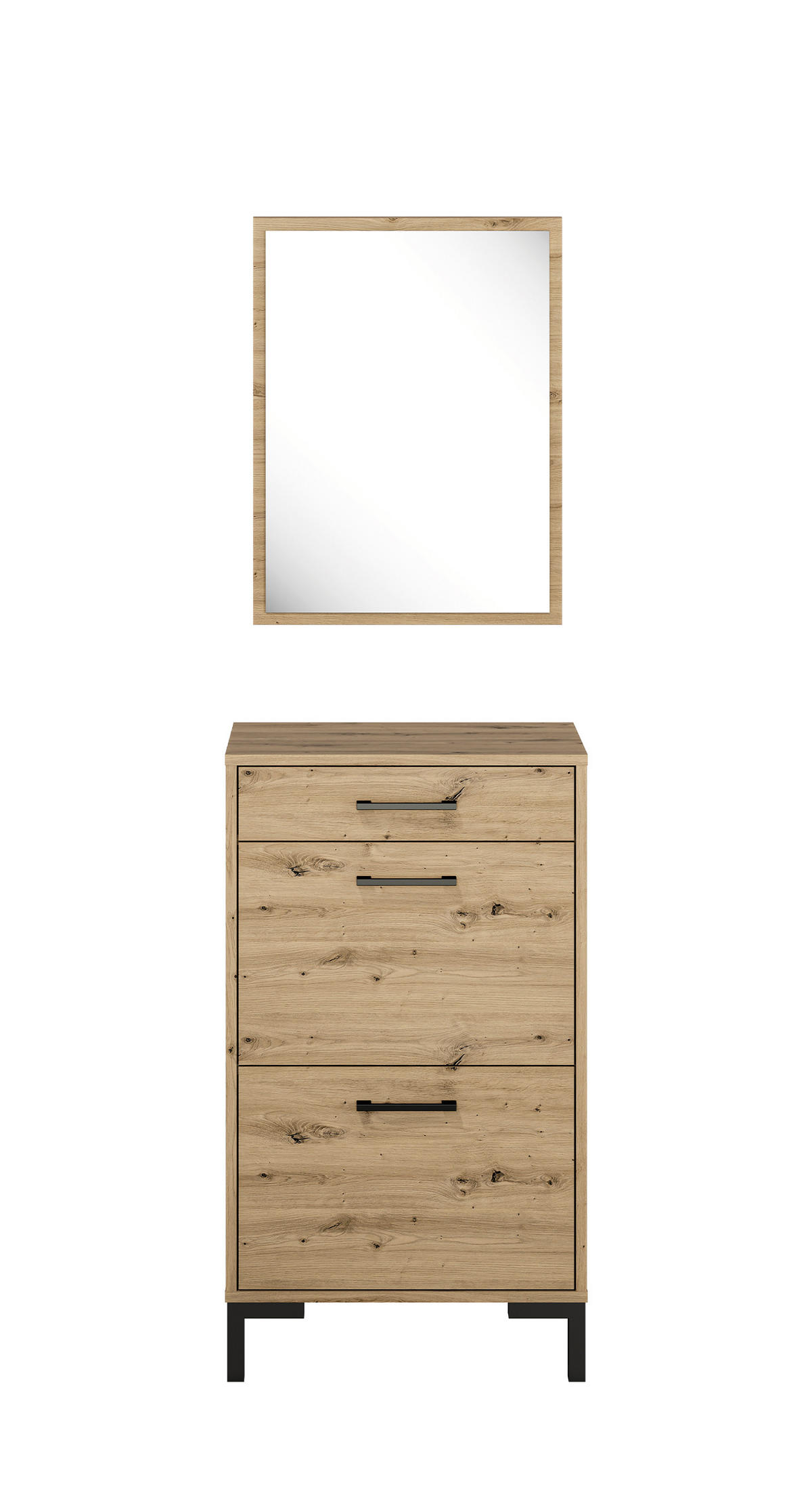 GARDEROBE Nevio Artisan Eiche 2-teilig - Eiche Artisan/Braun, Holz/Holzwerkstoff (55/159/34cm) - Feldmann-Wohnen