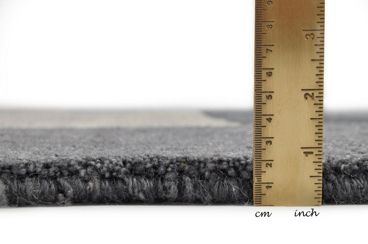 WOLLTEPPICH Dalas 250x350 cm - Anthrazit, Textil (250/350cm) - THEKO