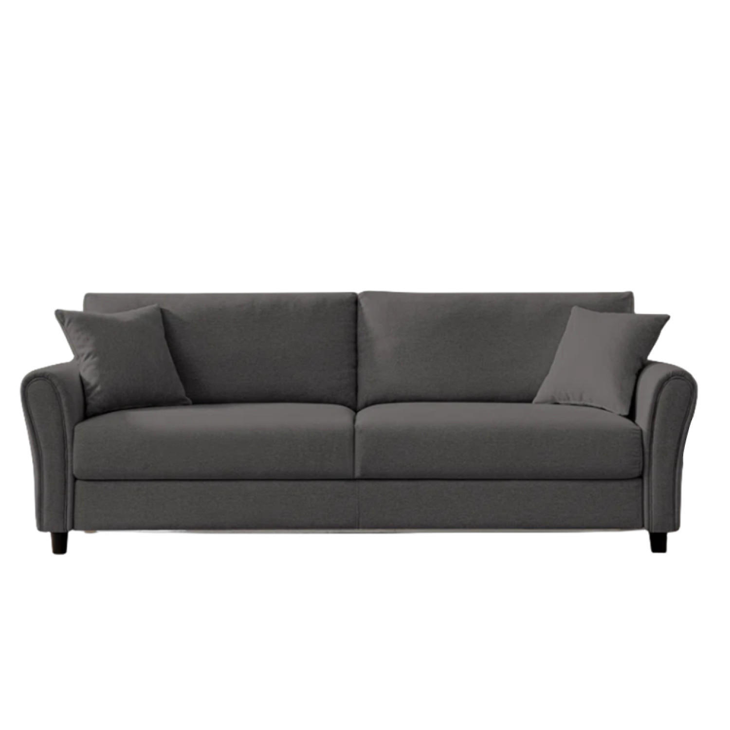 SOFA lucerne grau 4-sitzer stoff - Grau, Holz (212/87/78cm) - Concept Usine