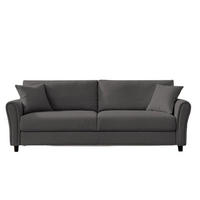 SOFA lucerne grau 4-sitzer stoff - Grau, Holz (212/87/78cm) - Concept Usine