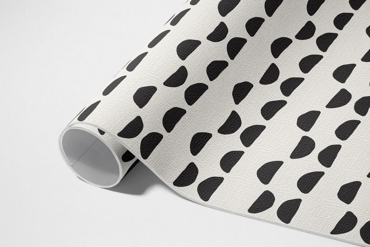 TEPPICH 60x90 cm Unregelmäßige Halbmonde Boho Muster - Hellgrau, Kunststoff (60/90cm) - Wallfluent