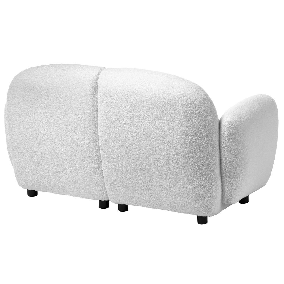 2-SITZER-SOFA Bouclé Weiß Jule - Schwarz/Weiß, Textil (151/77/82cm) - Beliani