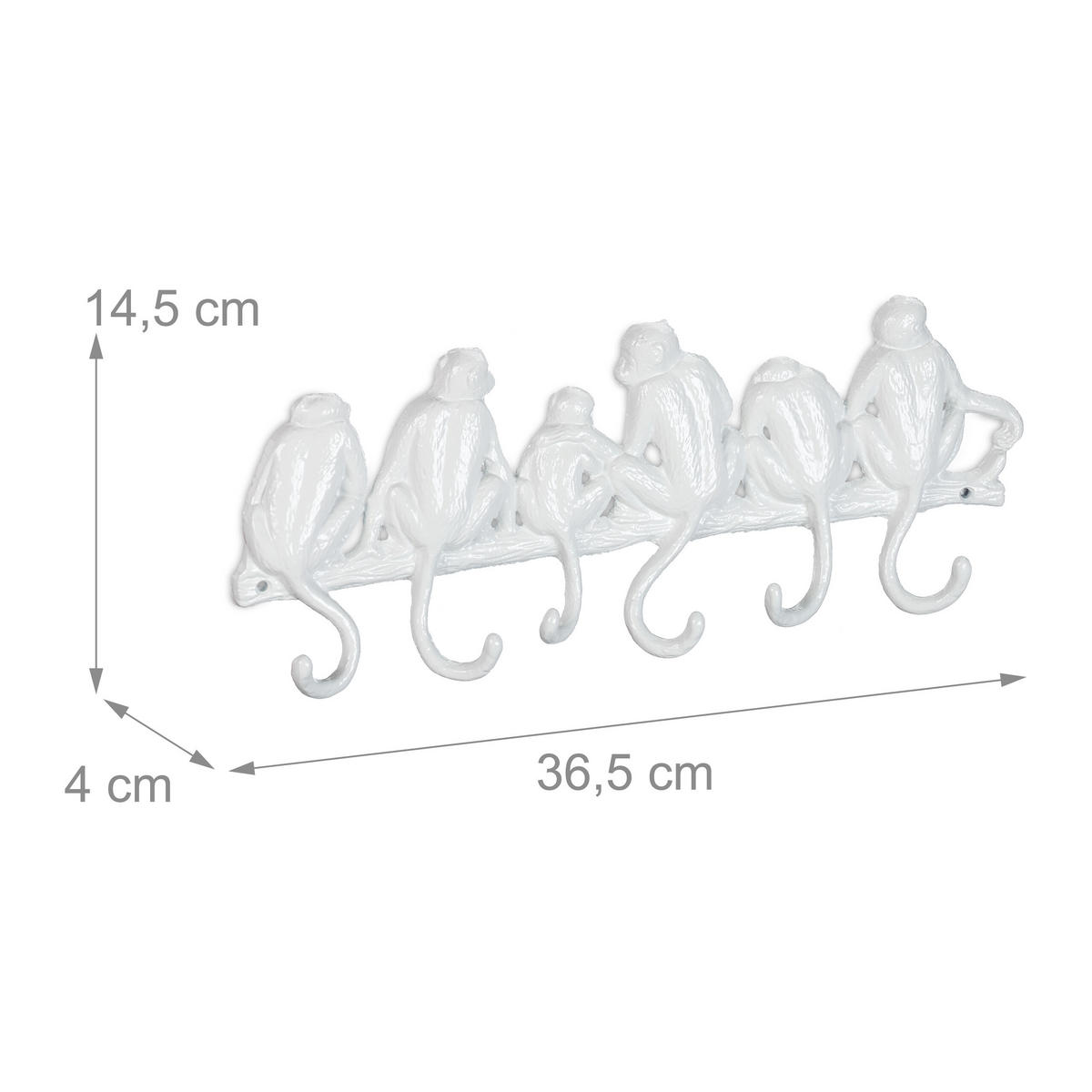 GARDEROBENLEISTE - Weiß, Metall (36.5/14.5/4cm) - Relaxdays