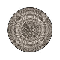 OUTDOORTEPPICH rund Metro Schwarz/Weiß ø 120 cm rund - Schwarz, Textil (120/120cm) - benuta Nest