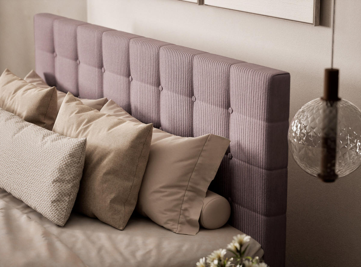 BOXSPRINGBETT Tasca 140/200 cm, in Lila, Bettkasten, Matratze, Topper - Lila/Schwarz, Holz/Holzwerkstoff (140/200cm) - Maison de Reve