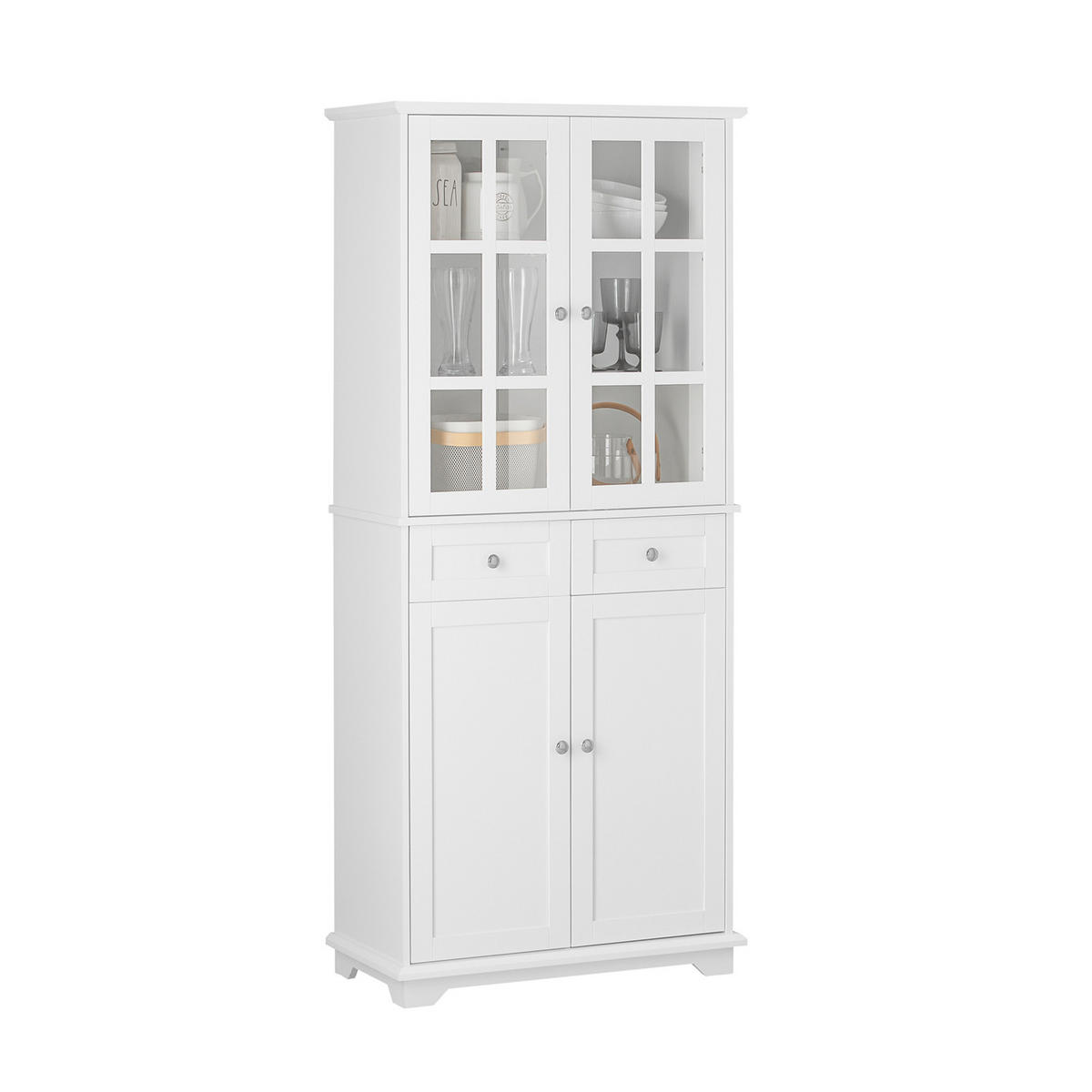KÜCHENSCHRANK Weiß - Weiß, Holz/Holzwerkstoff (76/175/40cm) - SoBuy