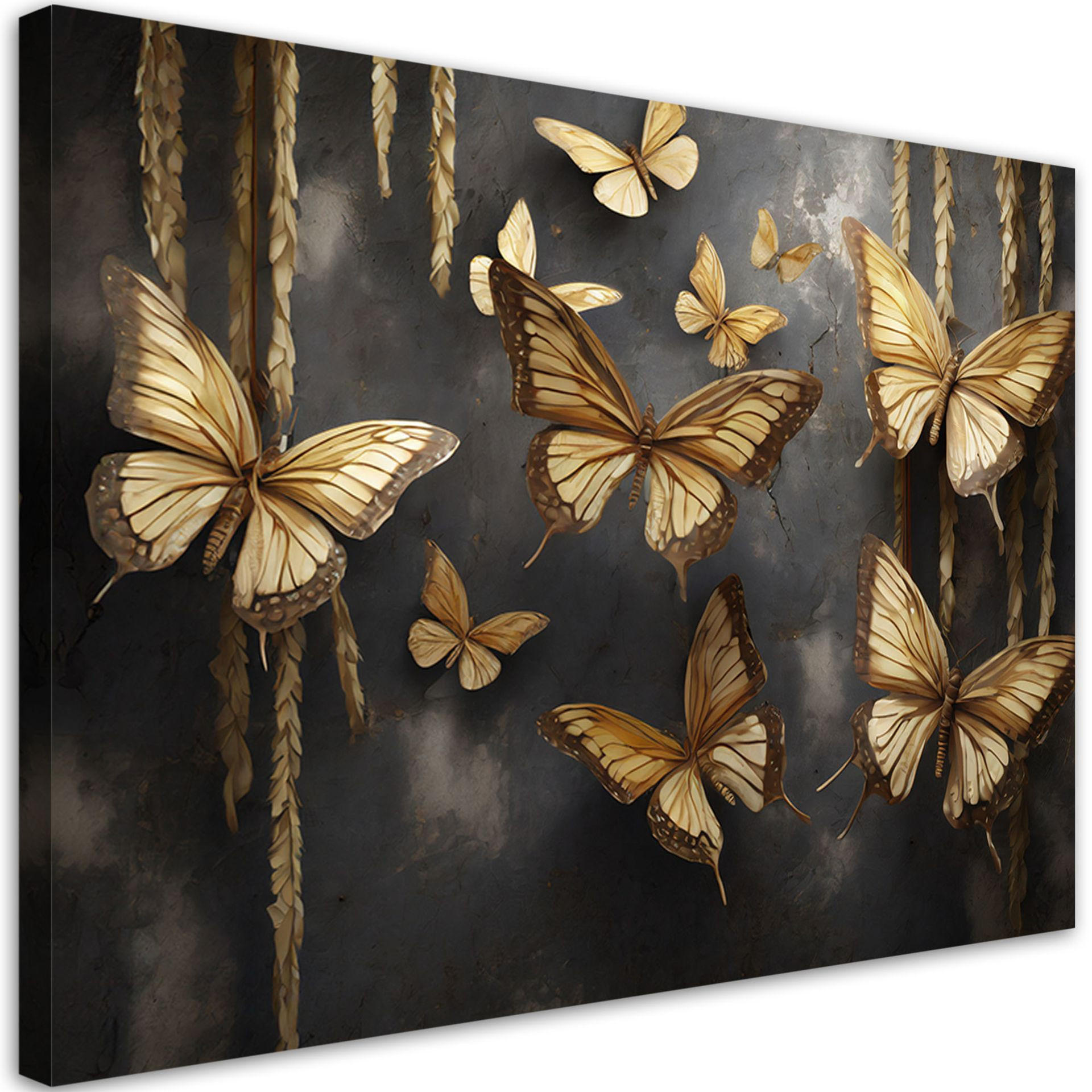 KUNSTDRUCK Gold 120/80 cm - Goldfarben, Textil (120/80cm) - KUNSTLOFT
