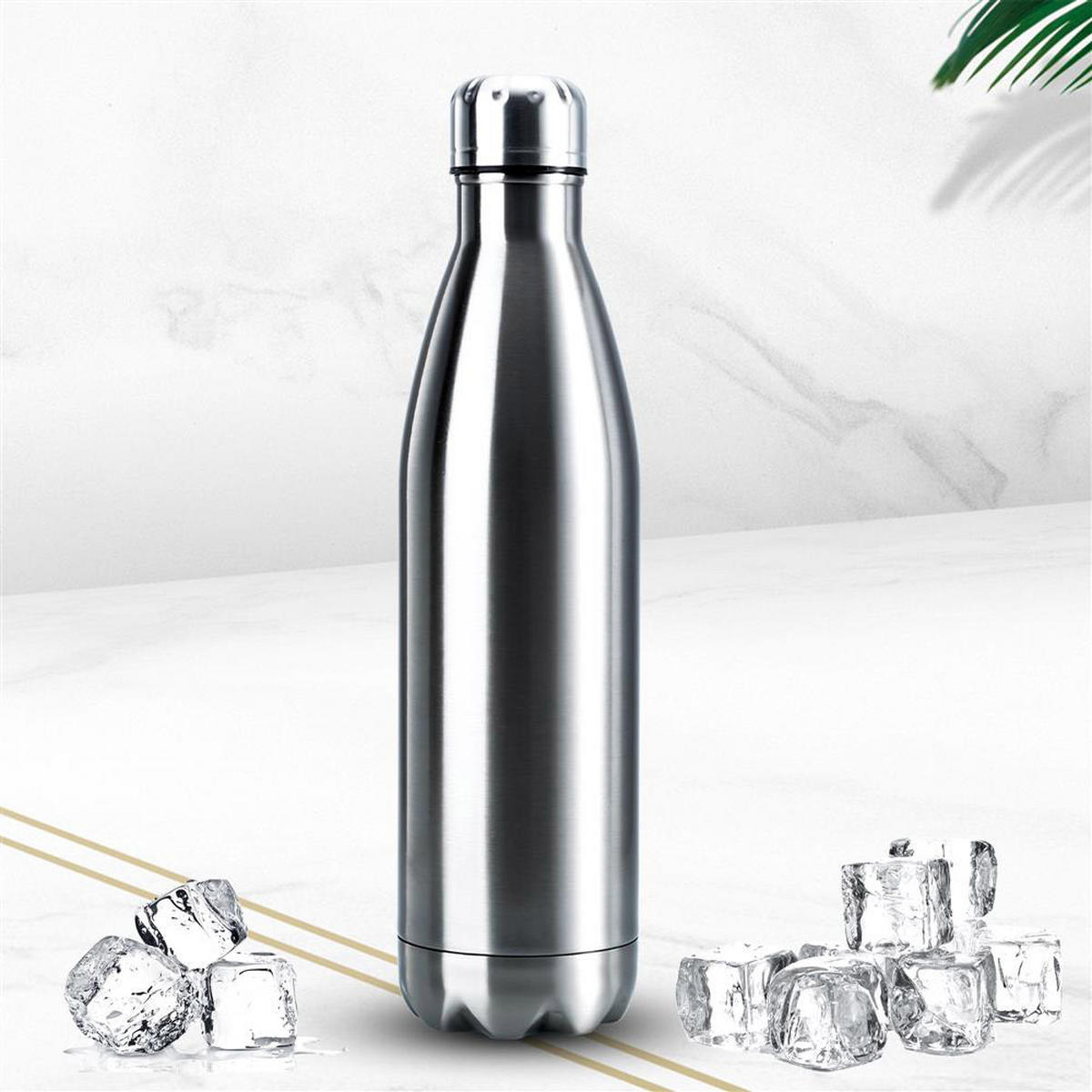 THERMOSKANNE 1 Liter Auslaufsicher - Silberfarben, Metall (0.75L) - Intirilife