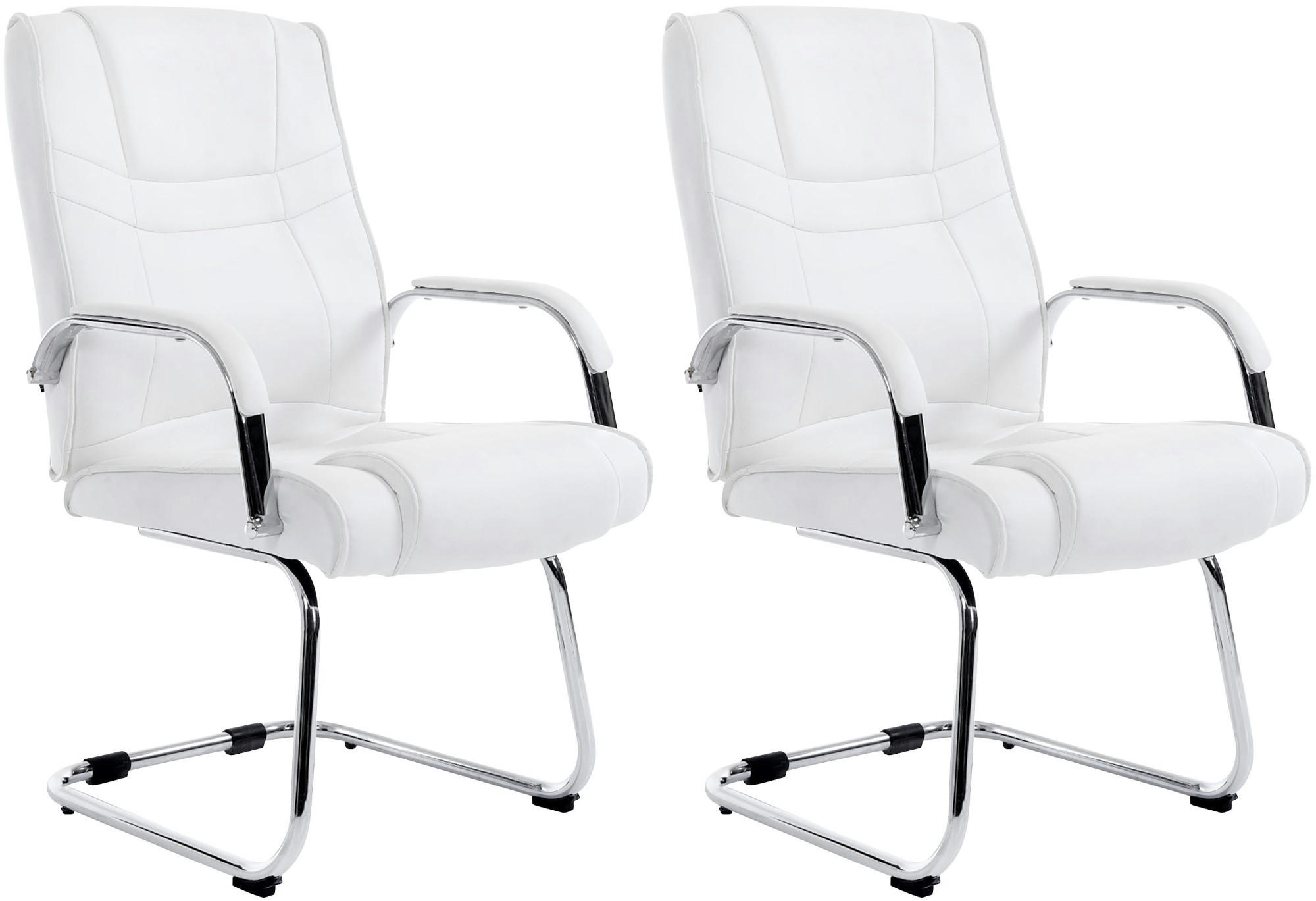 SCHWINGSTUHL 2er Set Lederlook weiß - Weiß, Textil/Metall (60/104/67cm) - CLP