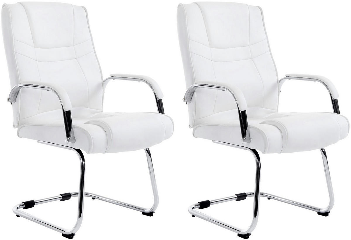 SCHWINGSTUHL 2er Set Lederlook weiß - Weiß, Textil/Metall (60/104/67cm) - CLP