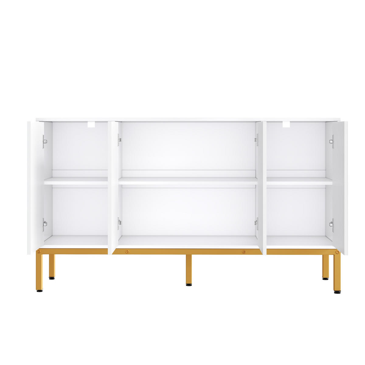 KOMMODE aus MDF&Spanplatte 140x40x80cm in Weiß mit Hochglanz - Weiß, Holzwerkstoff (140/80/40cm) - Modfu