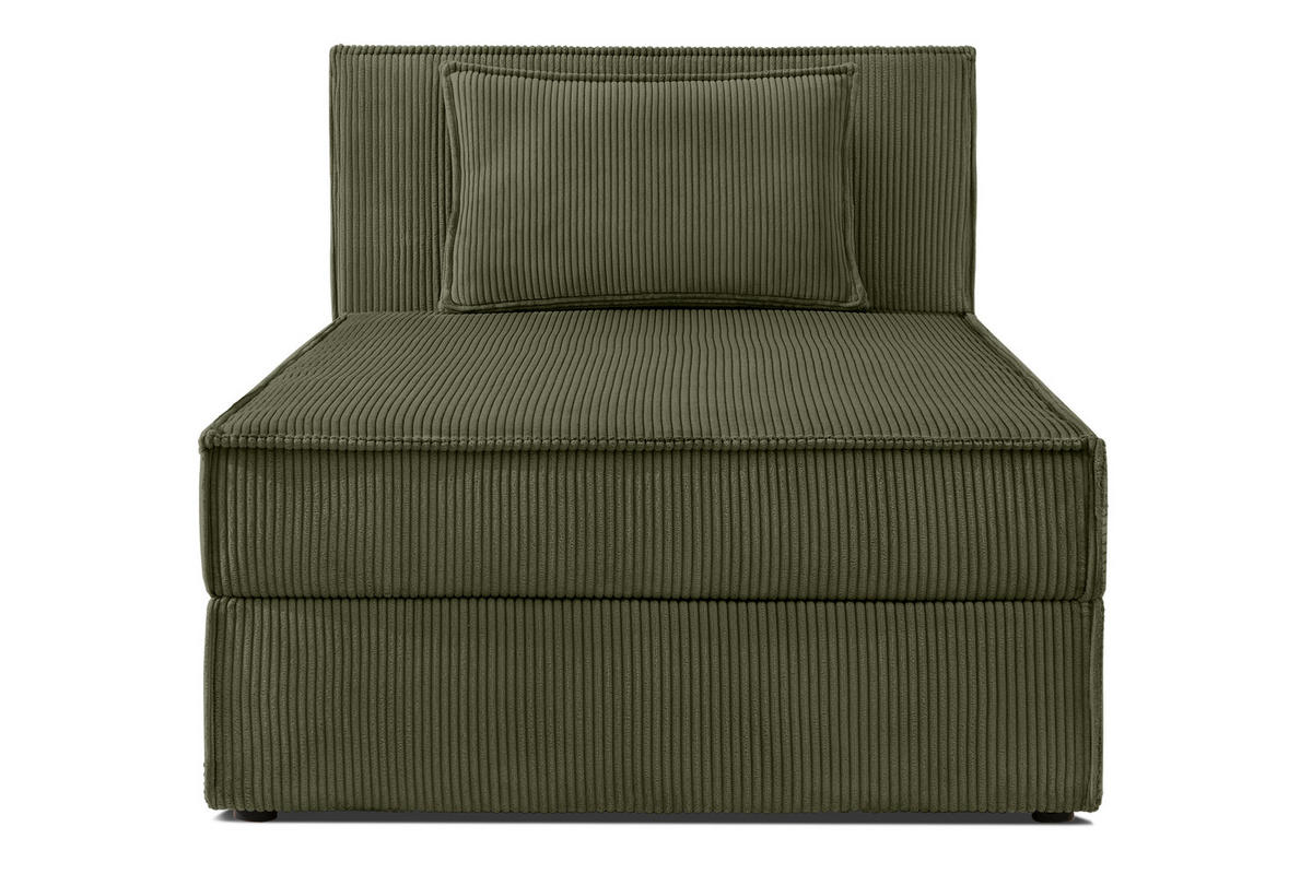 BOXSPRINGBETT ROTI Einzelbett, oliv - Schwarz/Olivgrün, Holz/Holzwerkstoff (100/200cm) - KONSIMO®