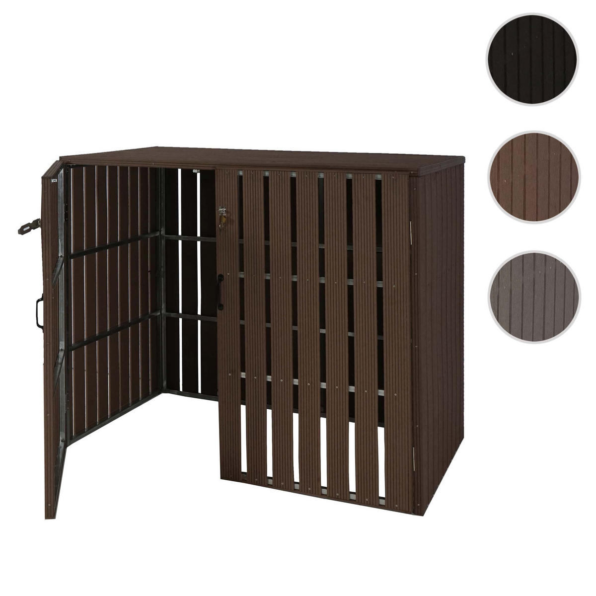 2-/4ER WPC-MÜLLTONNENVERKLEIDUNG Braun - Braun, Metall (140/115/100cm) - MCW