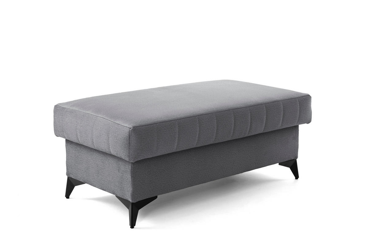POUF PIERO 107 x 60 cm Velours Dunkelgrau - Dunkelgrau/Schwarz, Holz/Textil (107/43/60cm) - Muffo