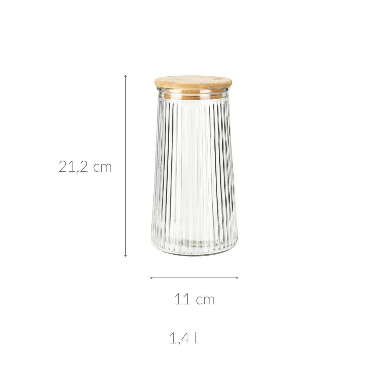 GLASBEHÄLTER Bambus - Transparent, Glas (11/21.2/11cm)