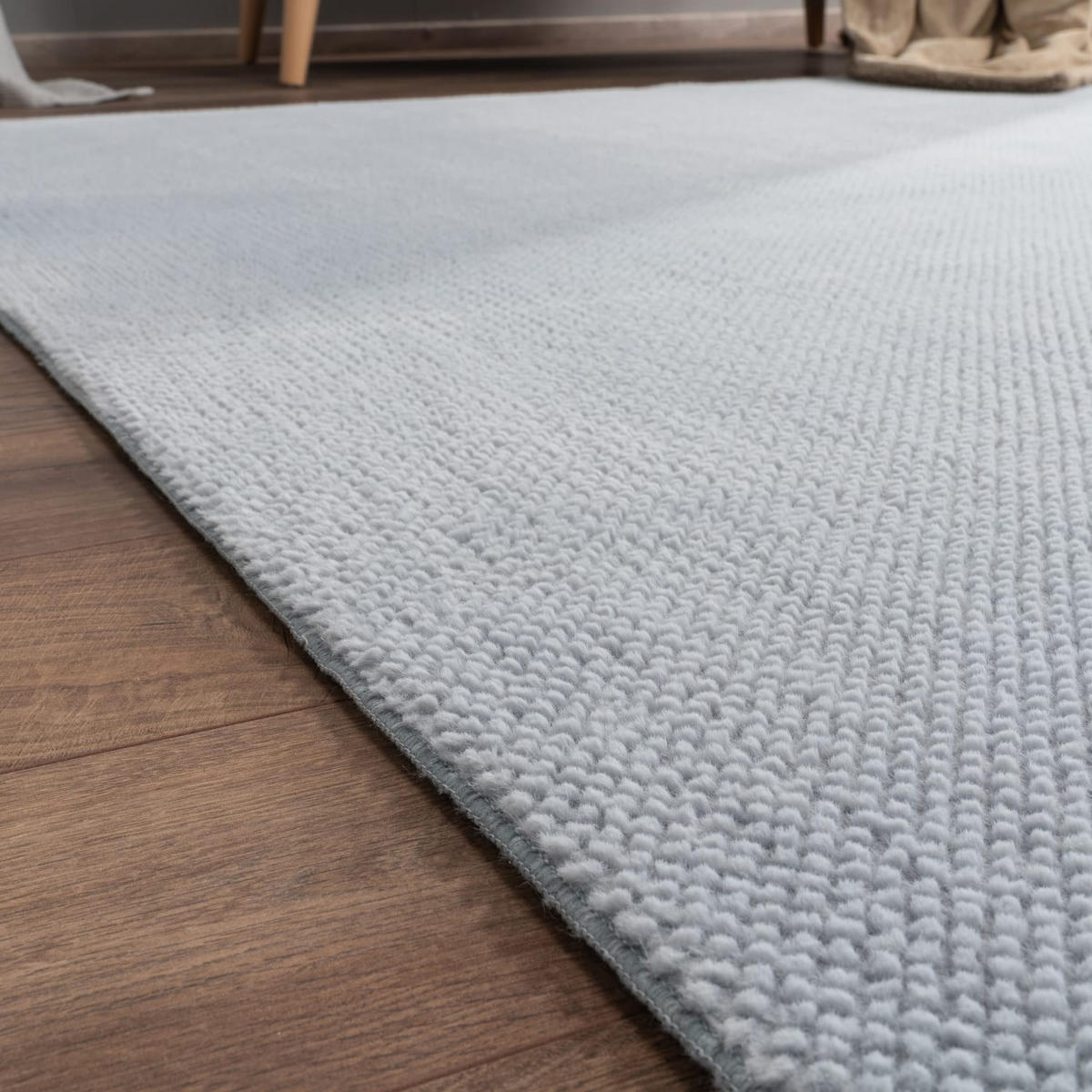 TEPPICH Kurzflor Unifarben Wohnzimmer schmutzabweisend Grau Rechteckig 120x160 - Grau, Textil (120/160cm) - KADIMA DESIGN