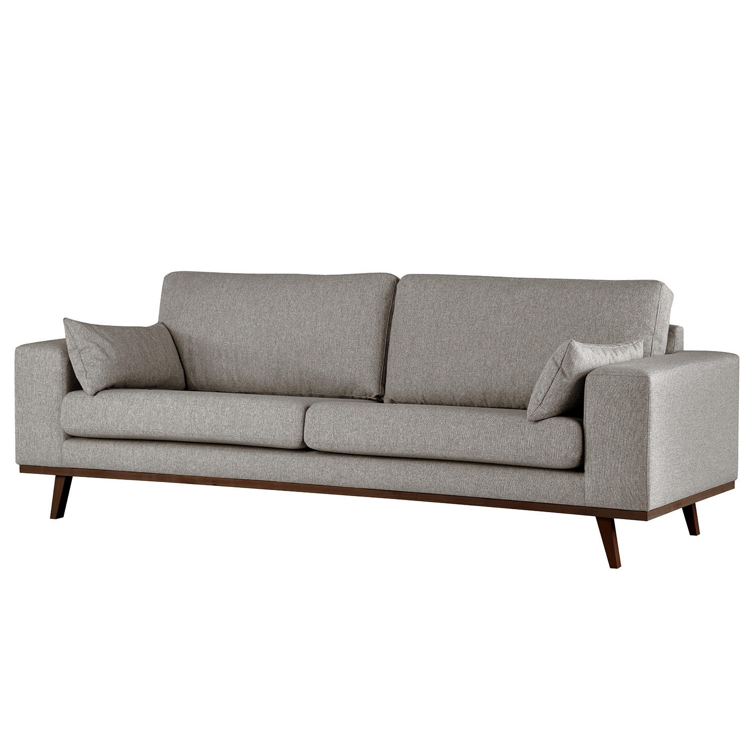 2-SITZER SOFA - Graubraun/Buchefarben, Textil (197/81/88cm) - home24