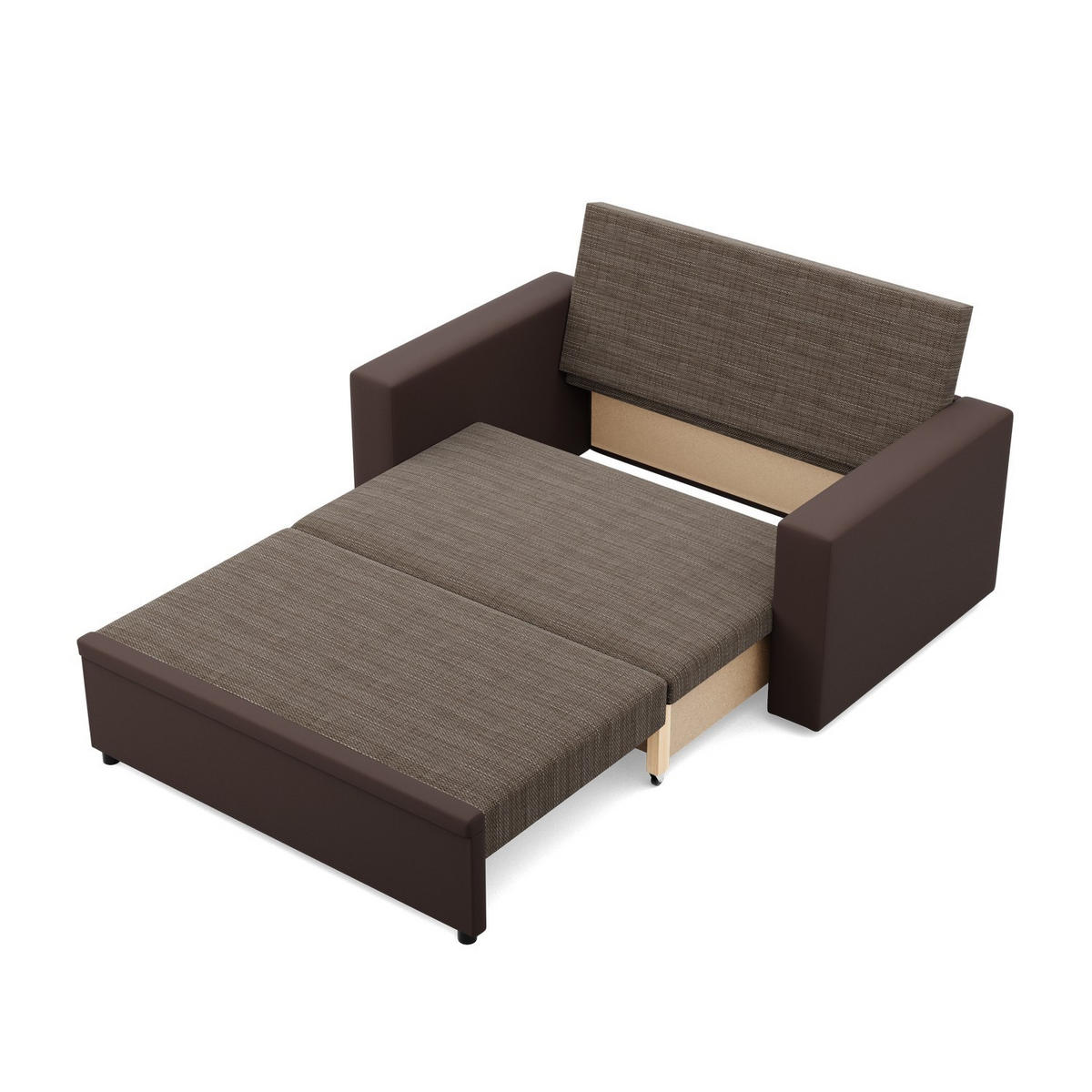 SOFA 2-SITZER MIT SCHLAFFUNKTION LUNA, Braun + Braun - Braun, Textil (148/90/87cm)