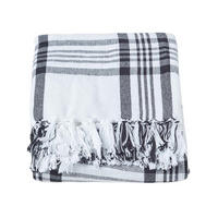 ÜBERWURF 225/255 cm, Schottenkaro, 100% Baumwolle - Weiß, Textil (225/255cm) - Homescapes
