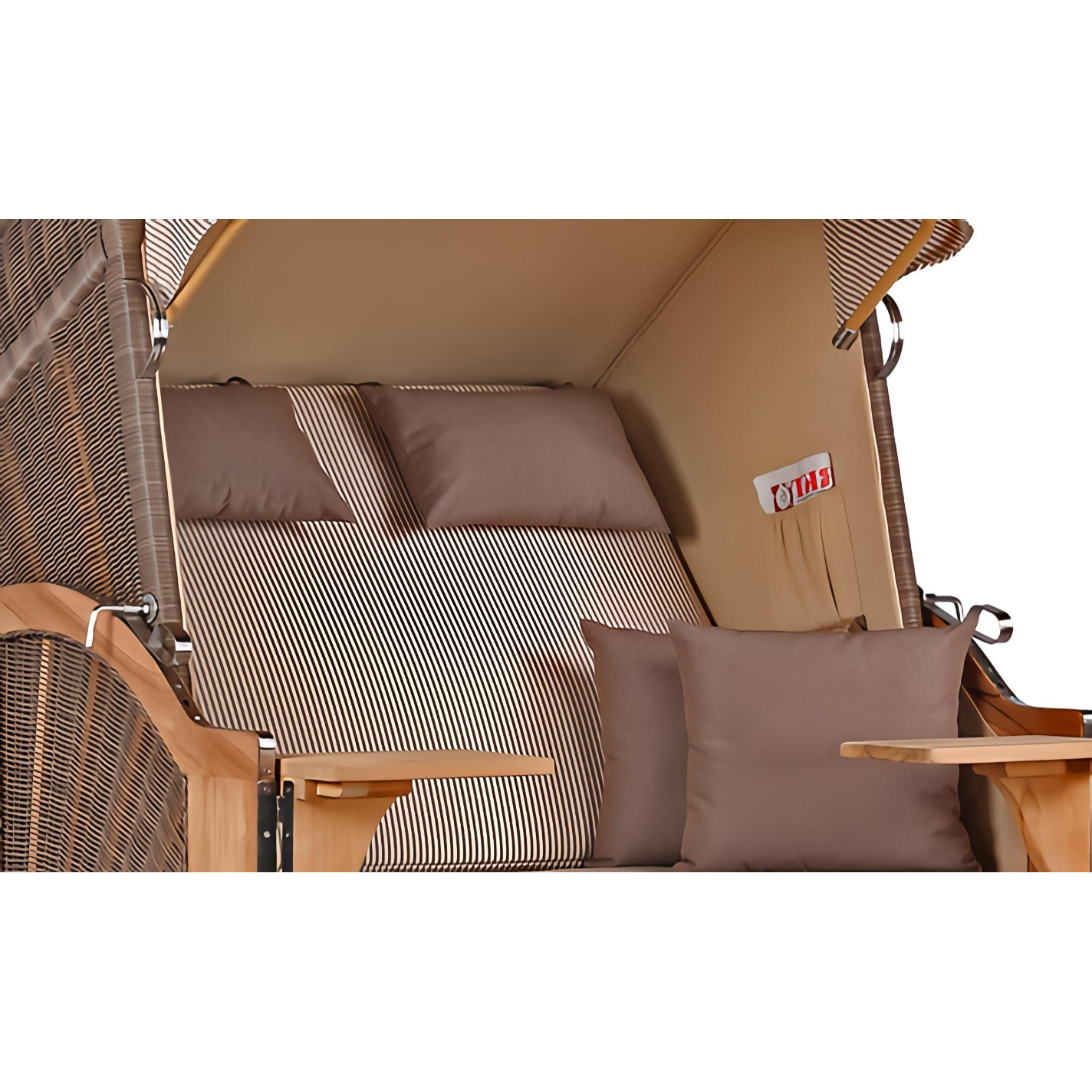 Thumbnail - Mr. Deko Strandkorb, Beige, Metall, Uni, Füllung: Schaumstoff, 125x170x80 cm, Gartenmöbel, Strandkörbe