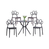 GARTENSET 5tlg.Kunststoff Schwarz - Schwarz, Kunststoff - Nest Dream