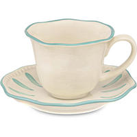 ESPRESSOTASSE mit Untertasse Domitilla Aqua Grün - Multicolor, Keramik (0.09L) - Rose & Tulipani