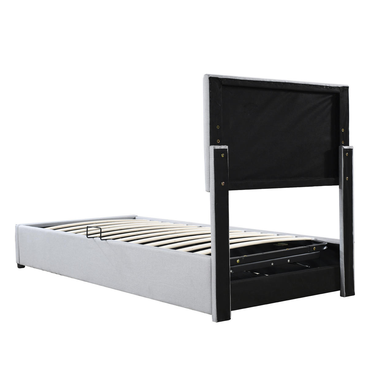 POLSTERBETT mit hydraulischem Stauraum 180x200 cm Grau - Grau, Metall (180/200cm) - Meubliv