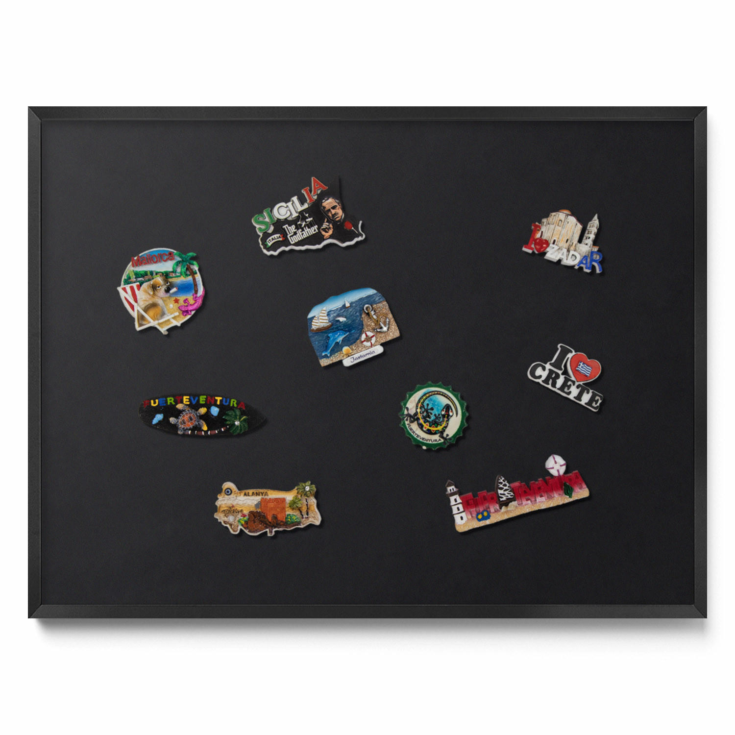 MAGNETTAFEL 80x60 cm Schwarzer Rahmen Farbe Schwarz - Bronzefarben, Metall (80/60/0.4cm) - TULUP