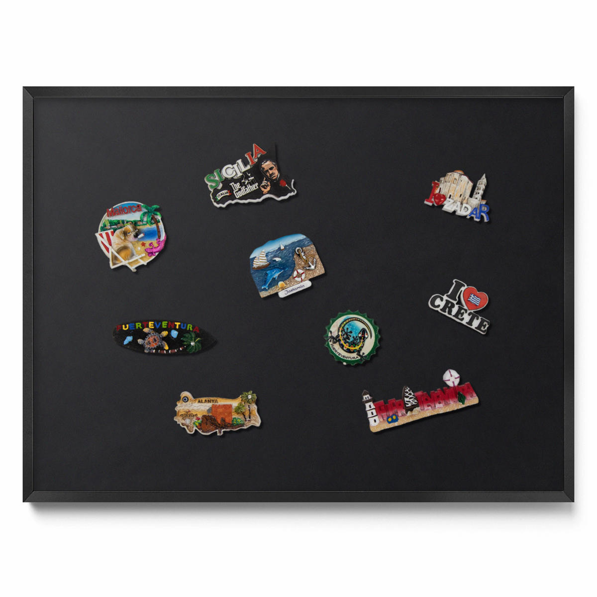 MAGNETTAFEL 80x60 cm Schwarzer Rahmen Farbe Schwarz - Bronzefarben, Metall (80/60/0.4cm) - TULUP