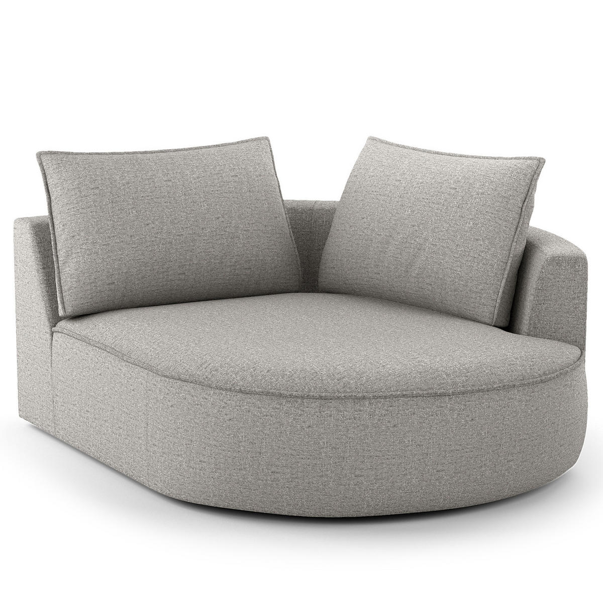 BIGSOFA - Hellgrau/Schwarz, Kunststoff/Textil (322/82/154cm) - home24