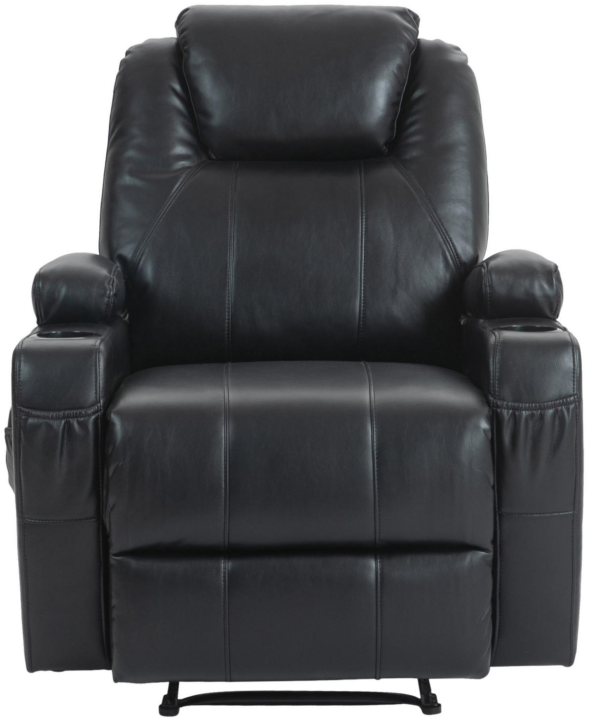 SESSEL Lederlook schwarz - Schwarz, Textil/Metall (83/105/94cm) - CLP