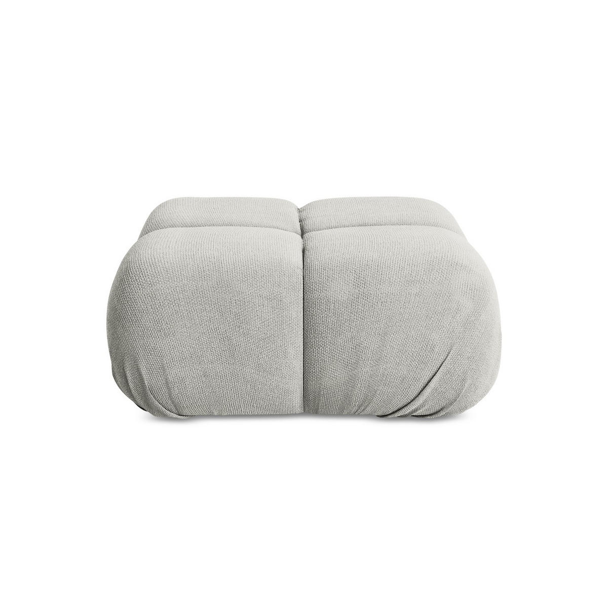 POUF Chenille Stoff Grau - Hellgrau/Schwarz, Kunststoff/Textil (95/41/95cm) - LaMiaSofa