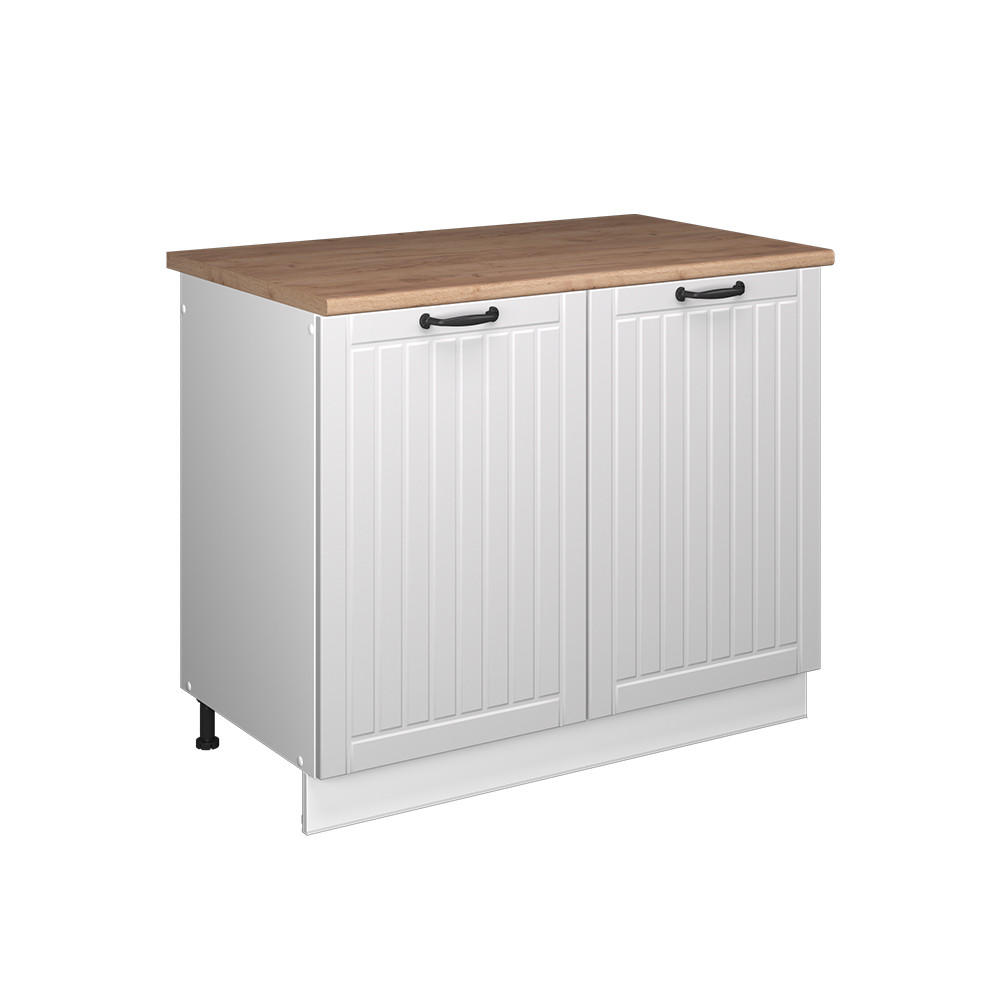 DISKBÄNKSSKÅP Fame-Line, Vitt hus på landet/Vit, 100 cm, AP Oak Vit, Vit 82/100/60 cm