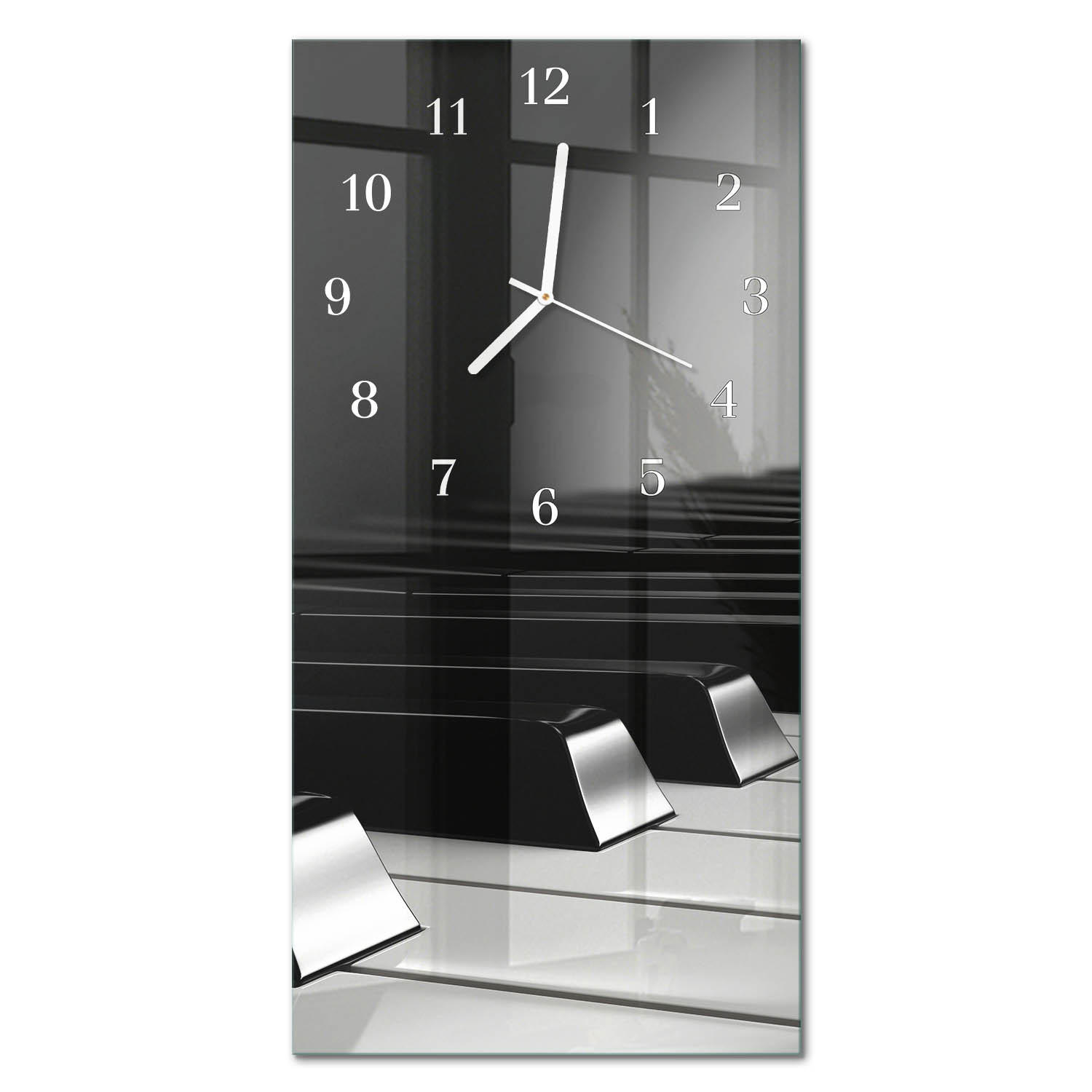 WANDUHR 30x60 cm - Abstraktion - Grau, Glas (30/60/0.4cm) - TULUP