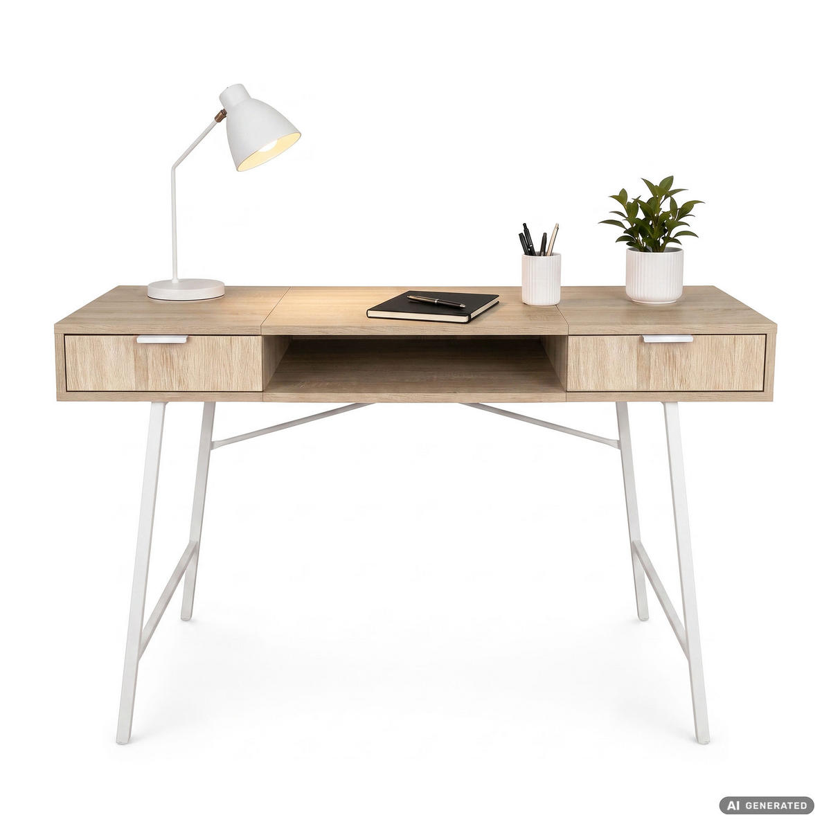 SCHREIBTISCH ARDEN 120 cm Sonoma Eiche - Weiß/Sonoma Eiche, Holzwerkstoff (120/50/80.5cm) - Akord