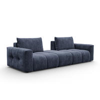SOFA VERONA 4-Sitzer, Marineblau - Blau/Schwarz, Holz/Textil (282/83/110cm) - Courtois Laville