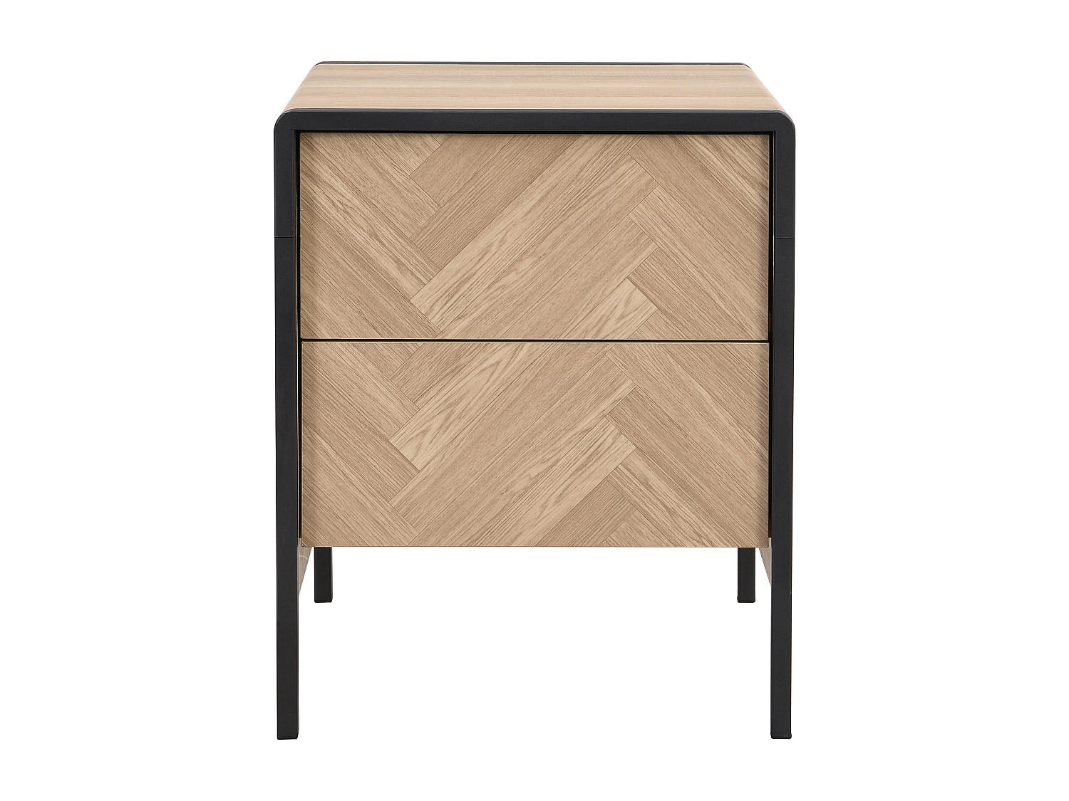 NACHTTISCH - 40 cm x 40 cm - Holz, Platte - Schwarz, Naturfarben Hell - TUMACO - Schwarz/Naturfarben, Holz (40/50/40cm) - Vente-Unique