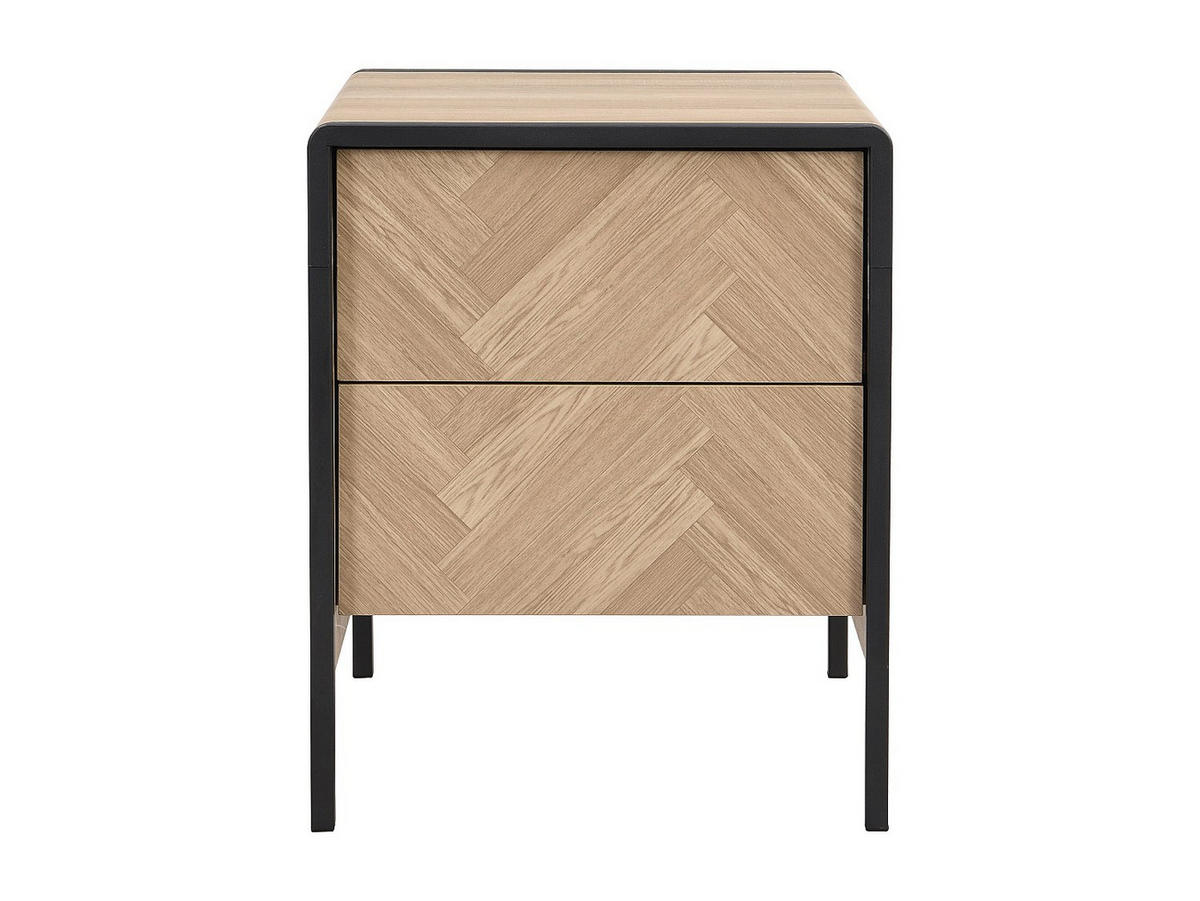 NACHTTISCH - 40 cmcm x 40 cmcm - Holz, Platte - Schwarz, Naturfarben Hell - TUMACO - Schwarz, Holz (40/50/40cm) - Vente-Unique