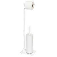 TOILETTENPAPIER- und Bürstenhalter 2-in-1 Hella 15/20/69 cm - Weiß, Metall (20/69/15cm) - Wenko
