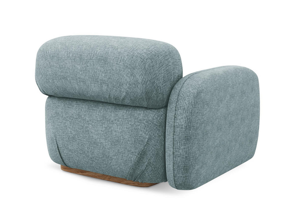 SOFAELEMENT Links Chenille Stoff Blau - Blau/Blaugrau, Holz/Textil (95/73/95cm) - Makamii
