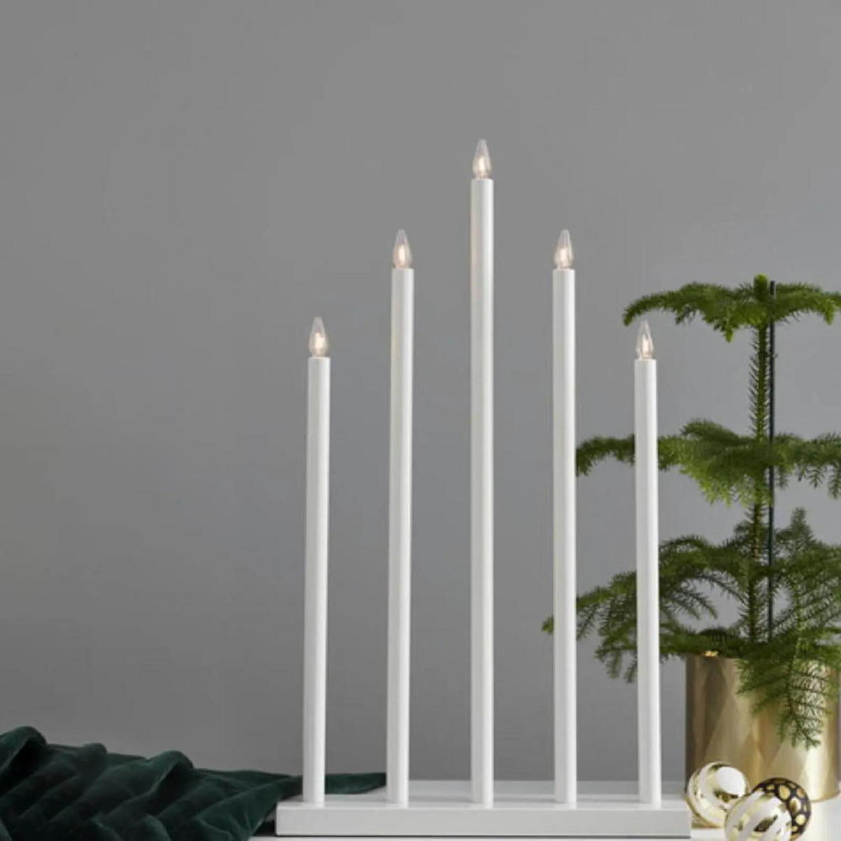 TISCHLEUCHTE Holy Weiß - Weiß, Holz (38/38/64cm) - click-licht