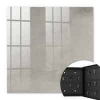 SCHLÜSSELBOX Schwarz 30x30 cm- Türöffnung nach rechts - Graue Textur - Grau, Metall (30/30/5cm) - TULUP