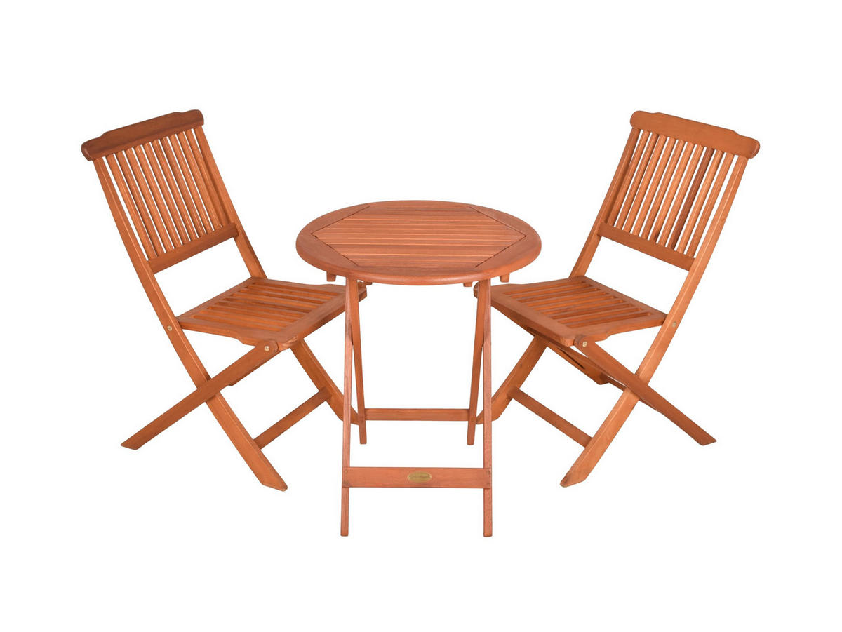 BALKONMÖBEL-SET Dijon Balkon-Set - Braun, Holz - DELUKE