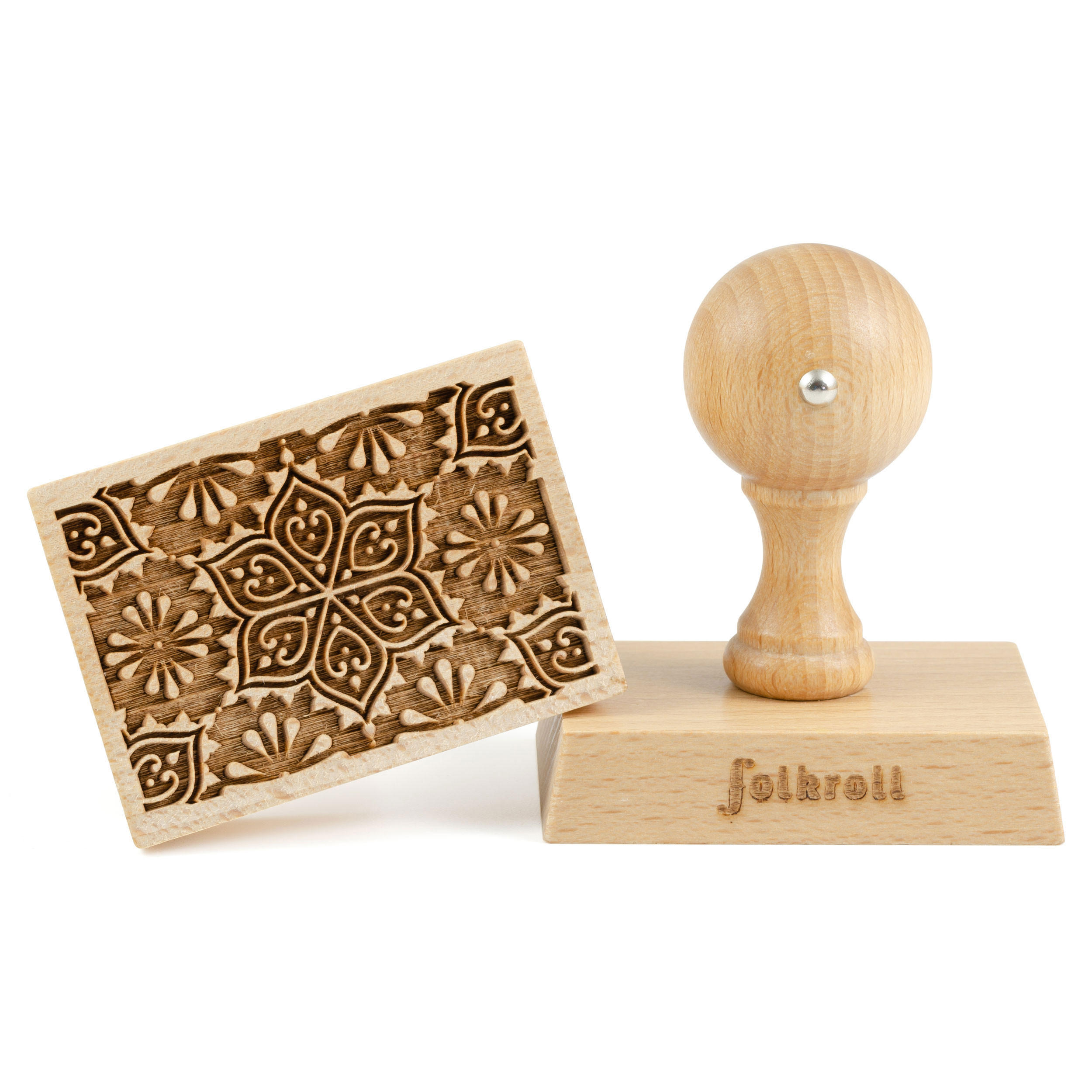 KEKSSTEMPEL Blumen Mandala, 70x50 mm, Buchenholz - Braun, Holz (7/7/5cm) - Folkroll