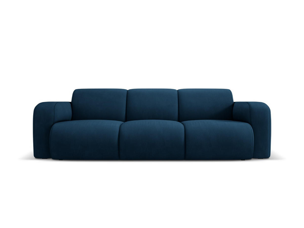 SOFA Molino aus strukturiertem Stoff königsblau 3 Sitzplätze - Blau, Textil (95/72/235cm) - Micadoni