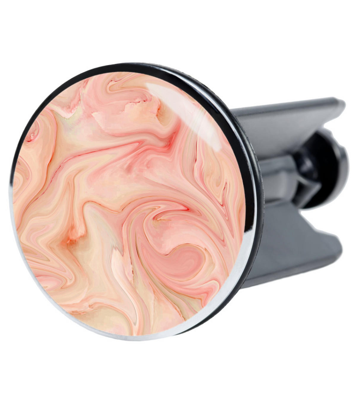 WASCHBECKENSTÖPSEL Marmor Rosa - Pink, Kunststoff/Metall (4/7/7cm) - Sanilo